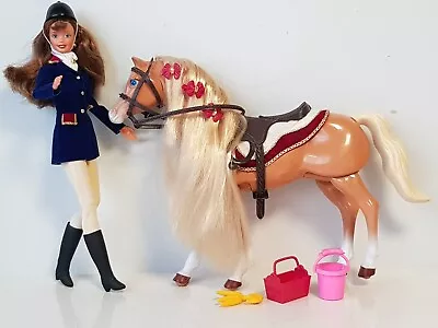 Buy 1997 / 1998 Horse Riding Barbie Brunette + Horse - No. 102 • 60.75£