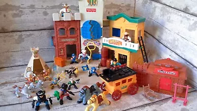 Buy Vintage Fisher Price Western Town Wild West Adventures And Extras • 40£