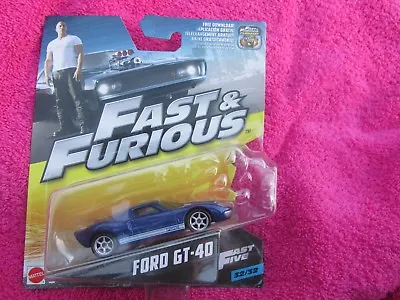 Buy Fast And Furious Ford Gt 40 New On Card 1/55 • 3.91£