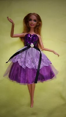 Buy Barbie Dolls Dress Princess Ball Gown Cocktail Purple Wedding Dress #C • 4.33£