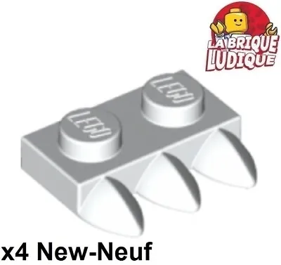Buy LEGO 4x Plate Modified 1x1 Tooth 3 Tooth Horizontal Claw White/White 15208 NEW • 1.19£