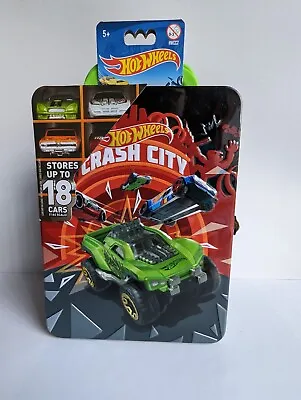 Buy Hot Wheels Metal Carry Case Holds 18 1/64 Scale Cars Tin Black Embossed  New • 12.99£