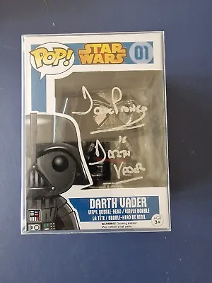 Buy Star Wars POP 01 Chrome Darth Vader Signed By David Prowse RETIRED RARE  Hard To • 399.99£