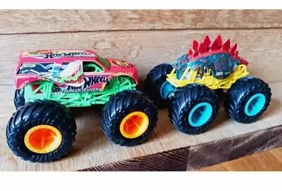 Buy Hot Wheels Monster Jam Trucks X 2 Burger Delivery & Dinosaur • 8.95£