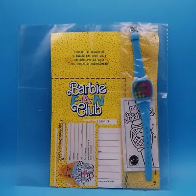Buy Barbie Watch Vintage Mattel Blue Fun Club Promo Card Watch • 16.85£