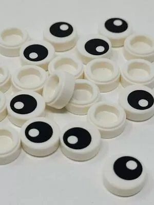 Buy 100 X NEW Lego White Tile, Round 1 X 1 With Black Eye With Pupil (98138pb007) • 4.65£