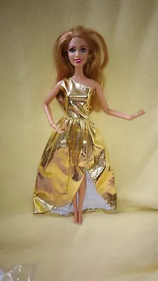 Buy Barbie Dolls Dress Fashion Party Gold Princess Ball Gown Bride Evening Dress #H • 6.01£