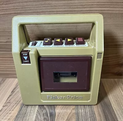 Buy Vintage 1980s Fisher Price Toy Brown Cassette Player Tape Recorder Fully Working • 39.99£