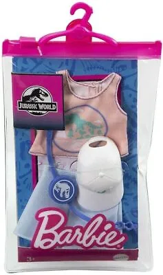 Buy Barbie Jurassic World GRD46 Fashion Look Pack, Skirt, Vest Hat & Belt • 9.95£