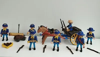 Buy Playmobil Western Union Soldiers Yankees With A Cart And A Cannon • 39.90£