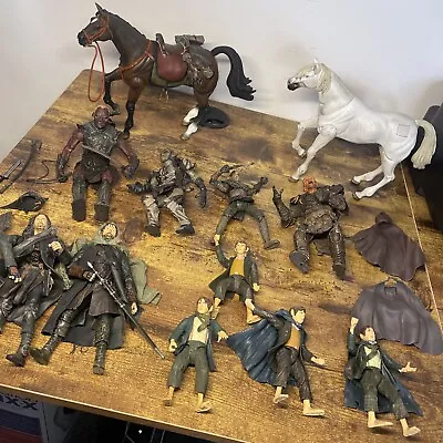 Buy Lord Of The Rings 2002 Toy Action Figures 10 Characters + 2 Horses Marvel ToyBiz • 99.99£