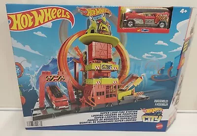 Buy Hot Wheels City Super Loop Fire Station Playset & 1 Toy Car • 22.99£