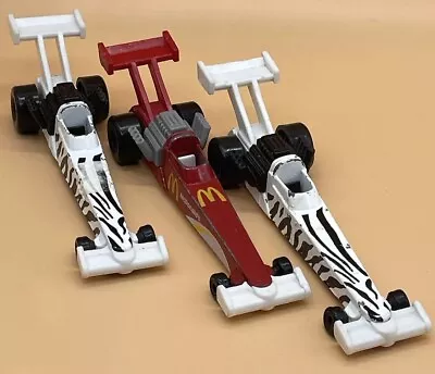 Buy Hot Wheels Dragster Car Mattel 1993 McDonalds Toy Zebra McDonald's Racing Red X3 • 7.99£
