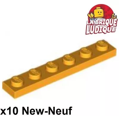 Buy LEGO 10x Plate Flat 1x6 6x1 Bright Light Orange Light 3666 New • 2.42£