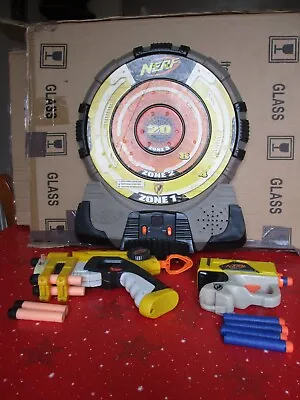 Buy Nerf N-Strike Electronic Tech Target-Makes Sounds, With 2 Pistol Guns+10 Darts • 12.50£