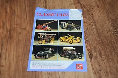 Buy Vintage Bandai Classic Cars Advertising Sheet 2 Sided Retro Toy Toys • 17.99£