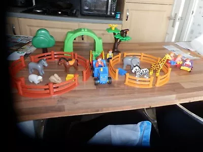 Buy Playmobil 123 Zoo And Farm Animals Tractor People • 12.99£