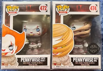 Buy Funko Pop #472 474 IT Pennywise With Boat + Blue Eye Wig Exclusive + Protectors • 35£