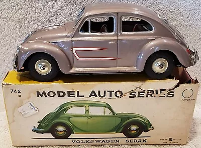 Buy Vintage 1960's Bandai 8  Vw Volkswagon Beetle Bug Tin Friction Boxed • 66.14£