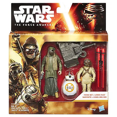 Buy Star Wars The Force Awakens 3.75  Figure 3pk BB-8, Unkar's Thug, Jakku Scavenger • 10.99£