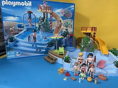 Buy BOXED Playmobil 4858 Swimming Pool With Working Shower & Slide  100% Complete • 19.99£