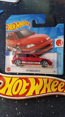 Buy Hot Wheels ~ '90 Honda Civic EF, Red, S/Card.  Many More NEW Honda's Listed!! • 3.69£