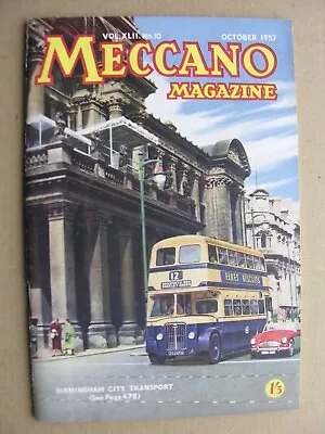 Buy 1957 MECCANO MAGAZINE Oct Birmingham Buses Drive-In Cinema Coras Iompair Eireann • 8£