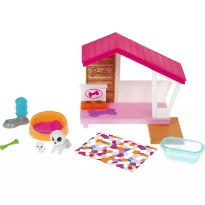 Buy Barbie Furniture Accessories Mini Pack Playset Pet Kennel & Dog Gift Toy Mattel • 12.99£