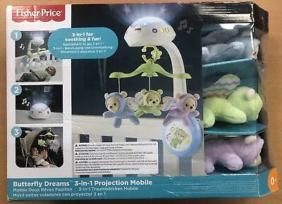 Buy FISHER PRICE SOFT BUTTERFLY DREAMS 3 IN 1 MOBILE By BOX ABIMEE • 22.42£