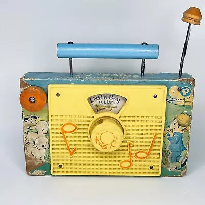 Buy Vintage Fisher Price Wooden TV RADIO MUSIC BOX  1960's Rare Little Boy Blue • 24£