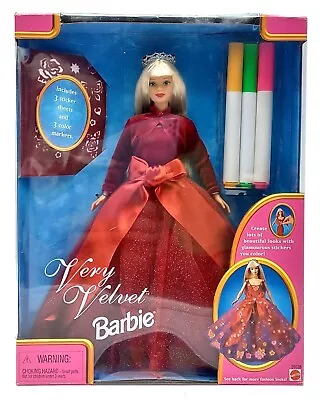 Buy 1998 Very Velvet Barbie Doll / Create Cool Fashion Looks / Mattel 20528, NrfB • 66.82£