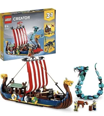 Buy LEGO 31132 Creator 3 In 1 Viking Ship And The Midgard Serpent Set BRAND NEW • 92.95£