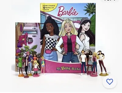 Buy BARBIE - MY BUSY BOOKS WITH 10 FIGURINES & A PLAYMAT Small Figures CAKE TOPPERS • 10£