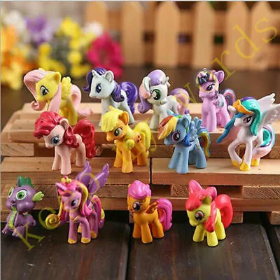 Buy 12 Pcs Little Horse PVC Rainbow Action Figure Cake Topper Kids Girl Toys Doll • 6.99£