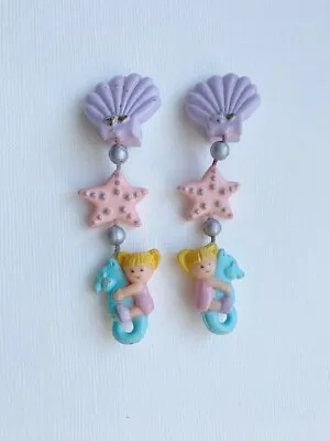 Buy Vintage 90s Polly Pocket 100% Completely Tiny Tina's Shell Earrings 1991 • 36.14£