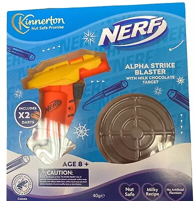 Buy Kinnerton Nerf Alpha Strike Blaster With Milk Chocolate Target BBE 01-10-23 • 6.99£