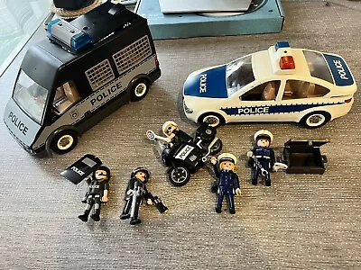 Buy Playmobil 3x Police Cars Vans Motorcycle, 5* Figures Accessories 2004-2012 • 15£
