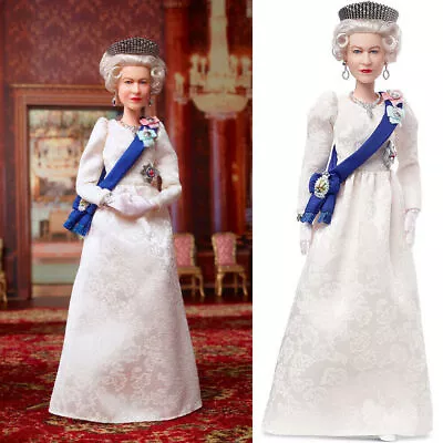 Buy Queen Elizabeth II Barbie Dolls Wear Ivory Collection Toys Party Figurine Gift • 19.39£