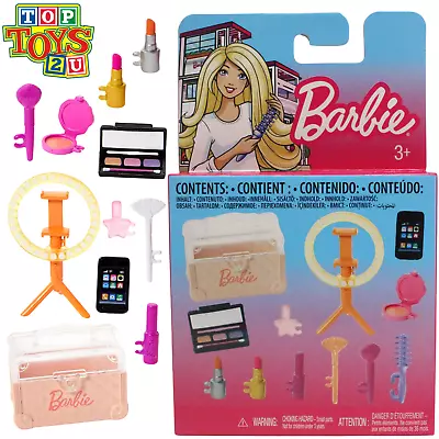 Buy Barbie 12 Piece Doll And House Accessory Set With Make-Up And Phone • 9.95£