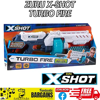 Buy Zuru X SHOT Quick Turbo Fire Blaster Gun Fits Nerf  40 Foam Bullets Large Set 8+ • 19.99£