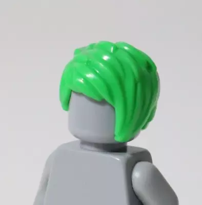 Buy LEGO City Minifigure Hair Part Bright Green Short Side Part - Genuine • 2.49£