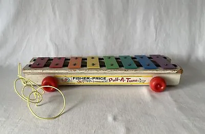 Buy Vintage Working 1964 Fisher Price Pull A Tune Toy Xylophone #870 Wooden Base • 7.95£