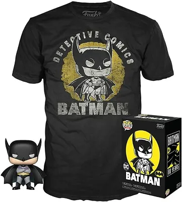 Buy DC Comics POP! & Tee Box Batman Sun Faded T-Shirt & Pop Vinyl Set (Medium) • 14.99£