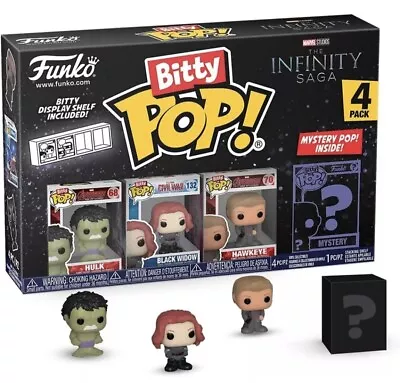 Buy Funko Bitty POP! Marvel Hulk,Black Widow,Hawkeye & Mystery. • 12.99£