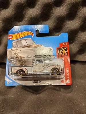 Buy Hot Wheels HW Flames #217 Light Grey '52 Chevy 2021 Excellent Short Card P20 • 2.95£