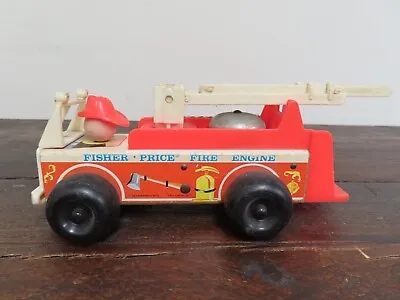 Buy Vintage Fisher Price Toys Fire Engine 720 Bell Ladder Wooden 1968 U.s.a. • 9.95£
