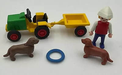 Buy Playmobil 3715 Boy With Tractor And 2 Dogs  100% Complete Set. • 8.50£
