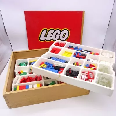 Buy Vintage 1970s Lego Wooden Box Two-Layered Trays With Original Pieces • 65£