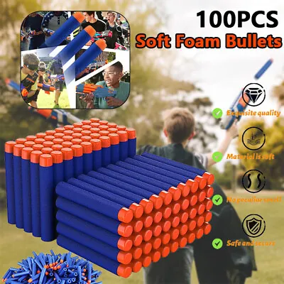 Buy Bullets Soft Foam Bullets. 100 Pcs Fits Nerf Darts Guns. N-Strike Elite Kid • 8.15£
