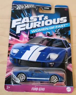 Buy Hot Wheels FORD GT40 Fast And Furious Women Of Fast Blue 4/5 Brand New MOSC F&F • 4.99£